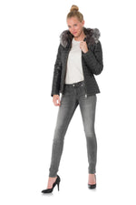 Women's down jacket in bronze-colored sheepskin leather - Image n°2