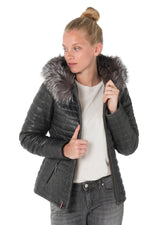 Women's down jacket in bronze-colored sheepskin leather - Image n°3
