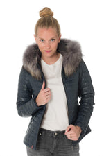 Faded blue lambskin jacket-slim, warm, and lightweight for winter. - Image n°4