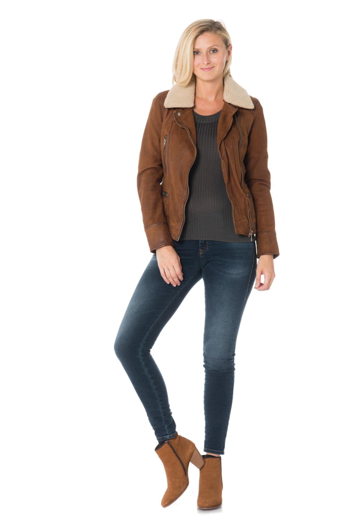 Biker Jacket with faux fur collar Oakwood - Image n°2