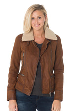 Biker Jacket with faux fur collar Oakwood - Image n°3