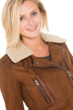 Biker Jacket with faux fur collar Oakwood - Image n°7