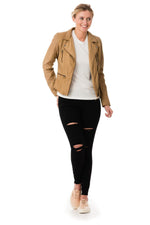 Women's nubuck Biker Jacket - Image n°2