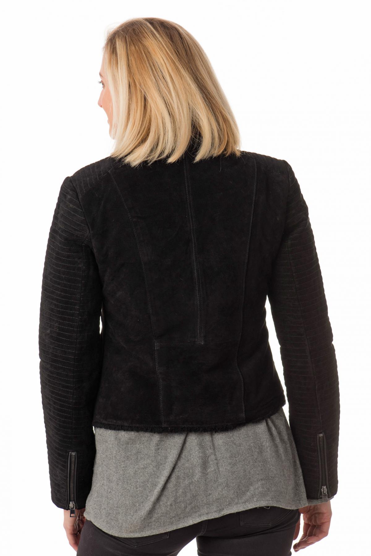 SARA NOIR: a slim perfecto in thick pigskin leather. Built to last. - Image n°6