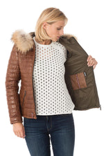 Cognac shearling jacket with Thinsulate warmth for winter style. - Image n°8