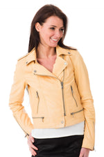 Oakwood pale yellow Biker Jacket for women - Image n°3