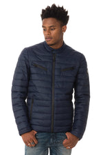 Lightweight navy blue nylon down jacket - Image n°3
