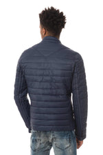 Lightweight navy blue nylon down jacket - Image n°5