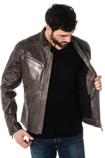 Redskins men's biker jacket in sheepskin leather - Image n°3