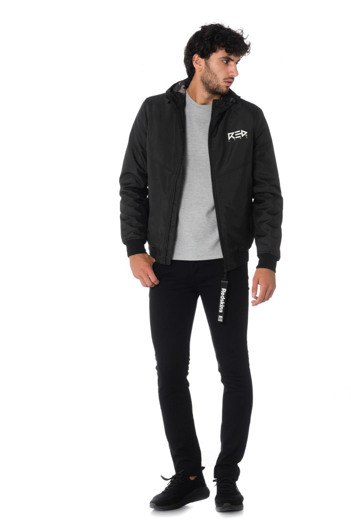 Black Polyester Redskins Jacket - Image n°2
