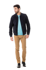 Redskins Men's Nayv blue leather bombers - Image n°2