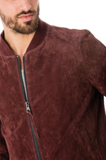 Redskins Plum Leather Bombers for Men - Image n°6