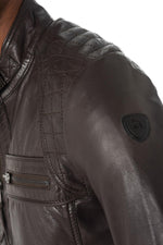 Men's leather jacket in togo redskins color - Image n°6