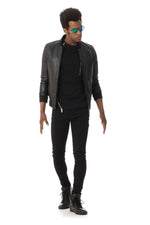 Men's black redskins leather jacket - Image n°2