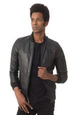 Men's black redskins leather jacket - Image n°3