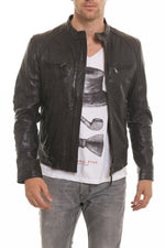 Men's black REDSKINS leather jacket - Image n°2