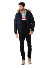 Redskins Dark Navy polyester down jacket - Image n°2