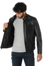 Schott 141 NOIR: heavyweight café racer in full-grain cowhide. - Image n°5