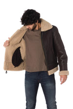 Schott's Cordovan sheepskin bomber, shearling-lined for winter warmth. - Image n°4