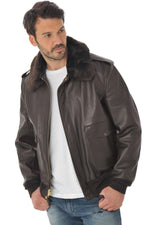 The Schott 184SM Brown A-2 jacket in supple cowhide. Made in the USA. - Image n°7