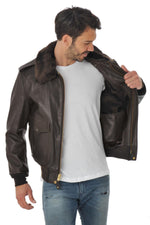 The Schott 184SM Brown A-2 jacket in supple cowhide. Made in the USA. - Image n°8