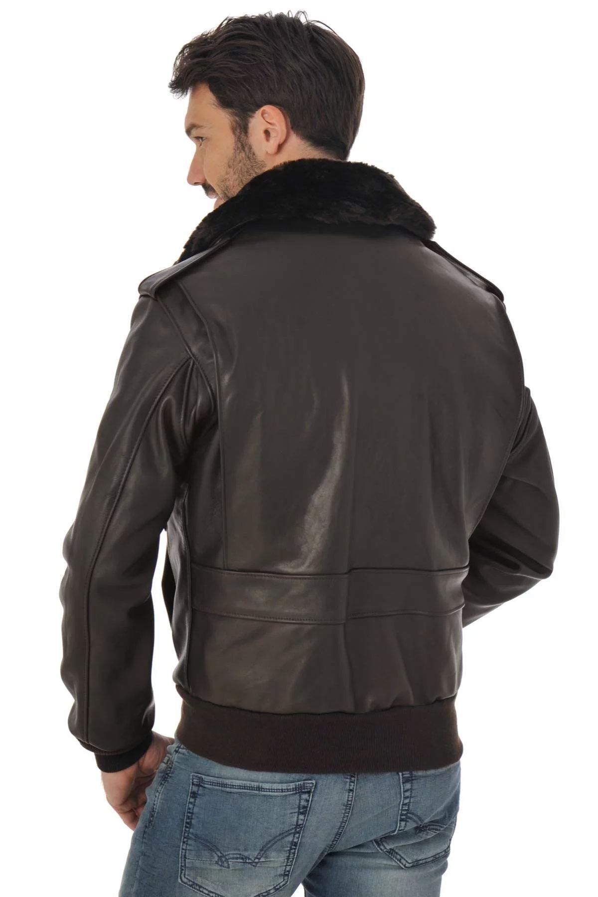 The Schott 184SM Brown A-2 jacket in supple cowhide. Made in the USA. - Image n°9