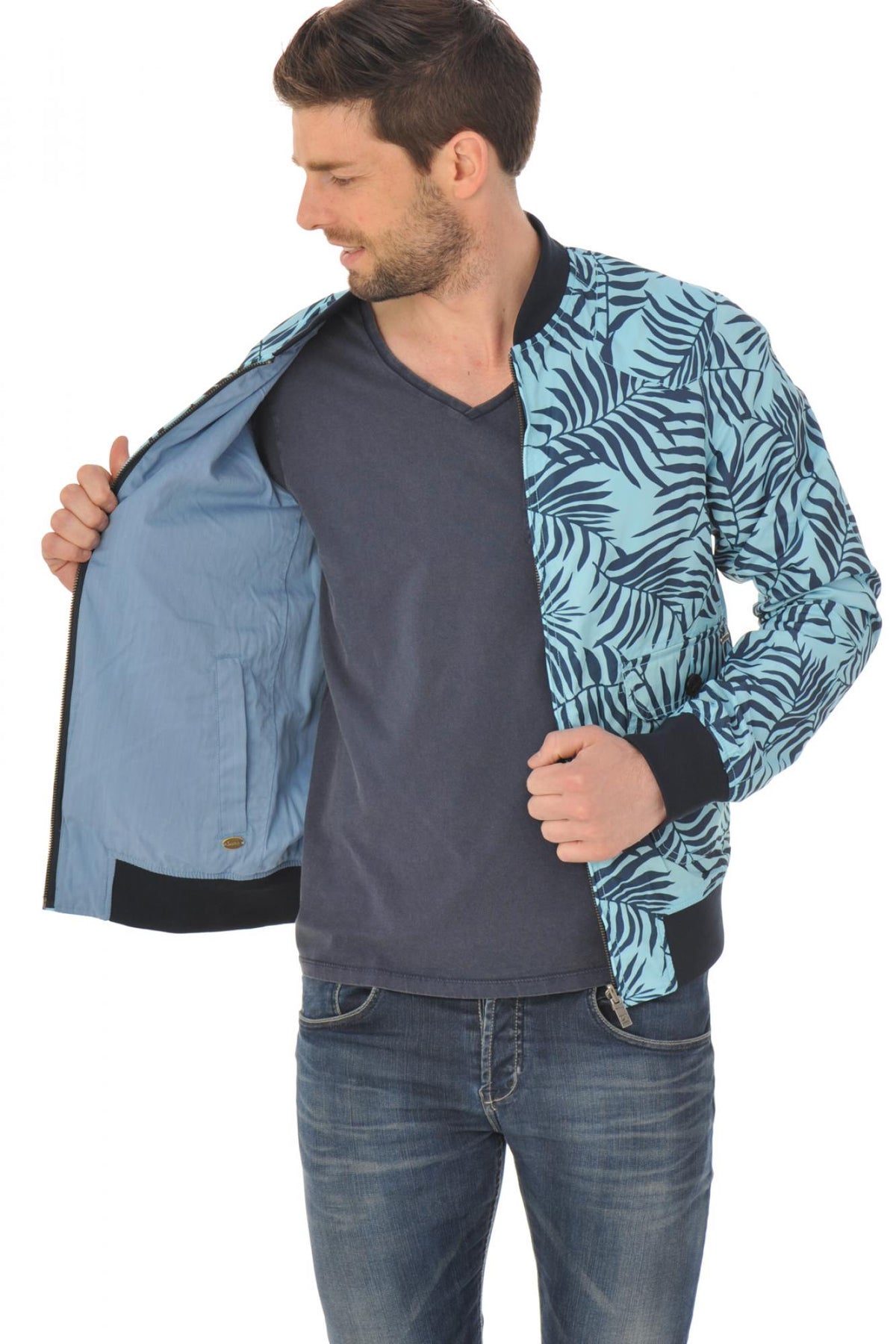 Scotch and Soda reversible palm tree print jacket - Image n°5