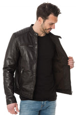 Pariente jacket in chocolate brown leather - Image n°5