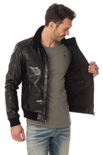 Serge Pariente jacket in black buffalo leather - Image n°4