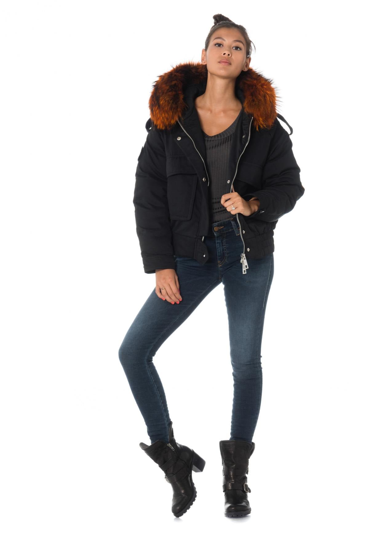 Women’s Jacket with Orange Fur - Image n°2