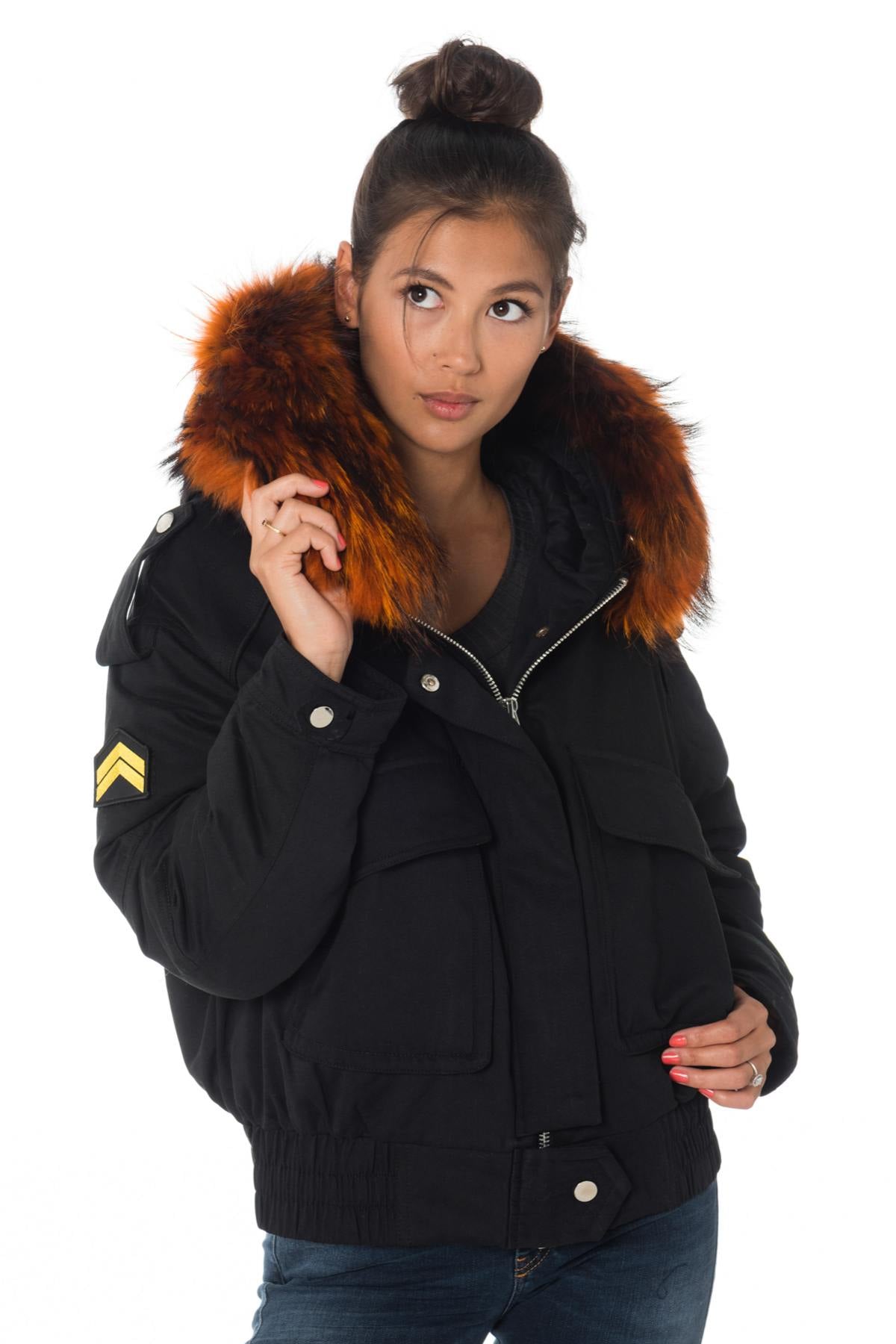 Women’s Jacket with Orange Fur - Image n°1