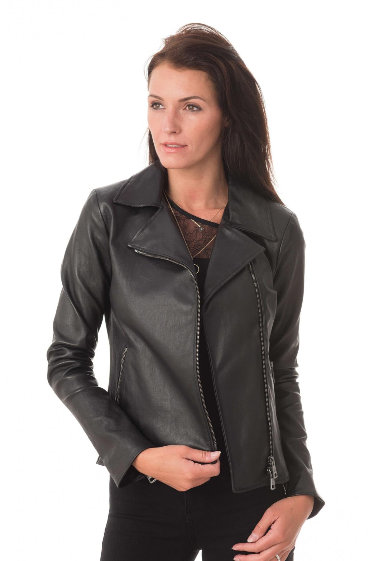  Superb women's stretch Biker style jacket - Image n°1