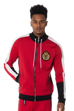 Men's red and black track jacket - Image n°1