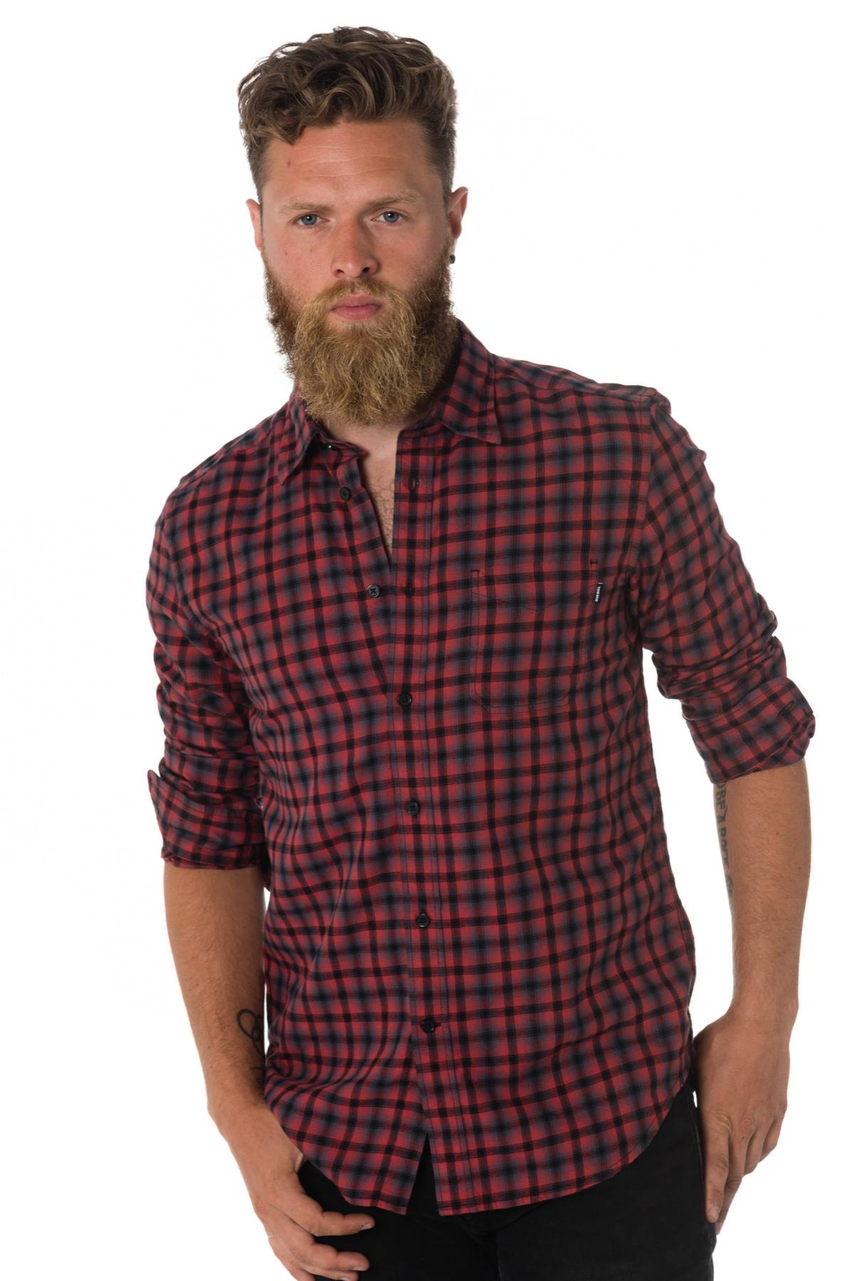 Diesel men's red checked shirt - Image n°1