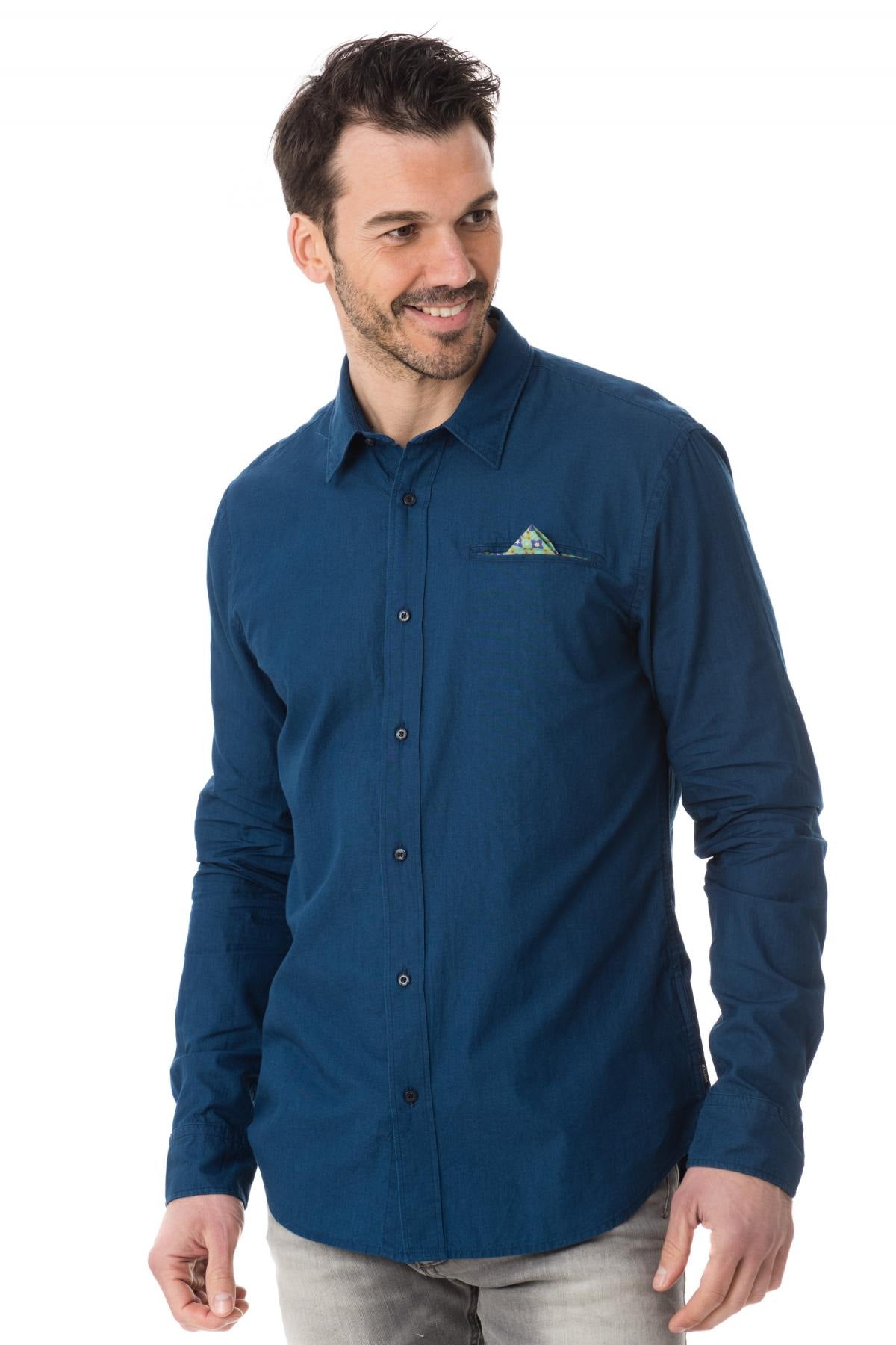 Men's chic blue scotch&soda shirt - Image n°1