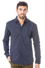 Scotch & Soda navy shirt with white print - Image n°1