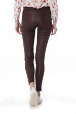 Women's burgundy leather pants - Image n°2
