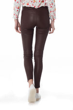 Women's burgundy leather pants - Image n°2