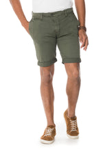 Men's khaki Bermuda shorts - Image n°1