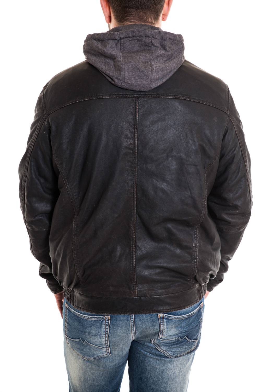 Supple lambskin jacket with an aged finish and removable hood. - Image n°4