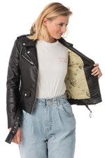 Black sheepskin leather Biker Jacket Serge Pariente - Image n°6