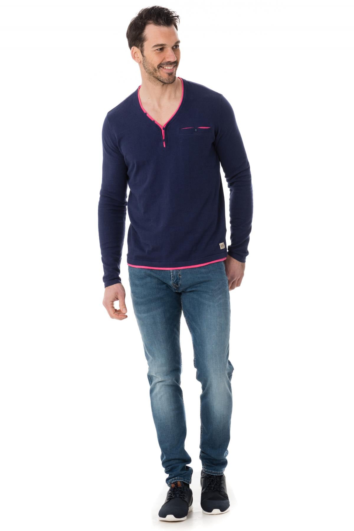 Fine mauve blue and pink kaporal deniz sweater - Image n°2