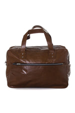Serge Pariente travel bag in cognac buffalo leather - Image n°1