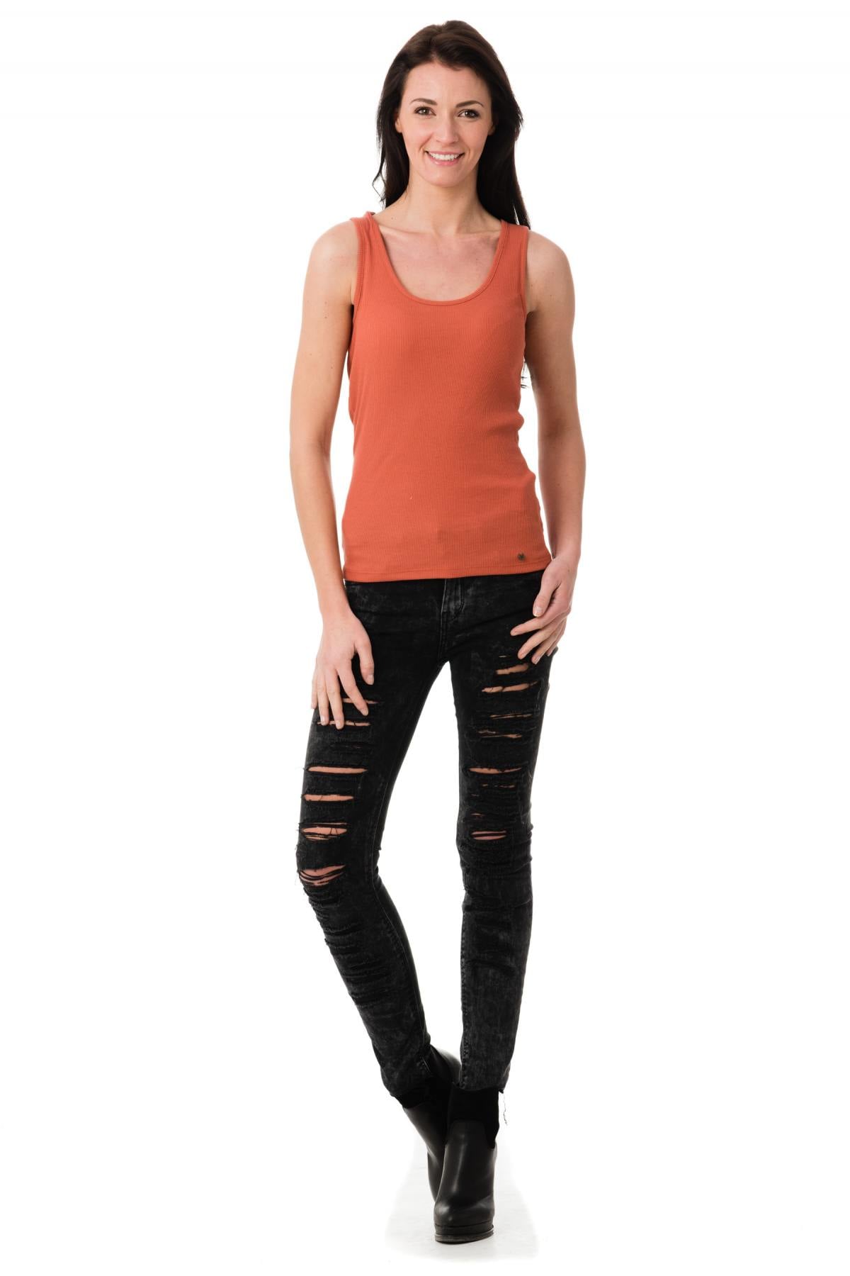 Kaporal women's tank top in chutney orange color - Image n°3