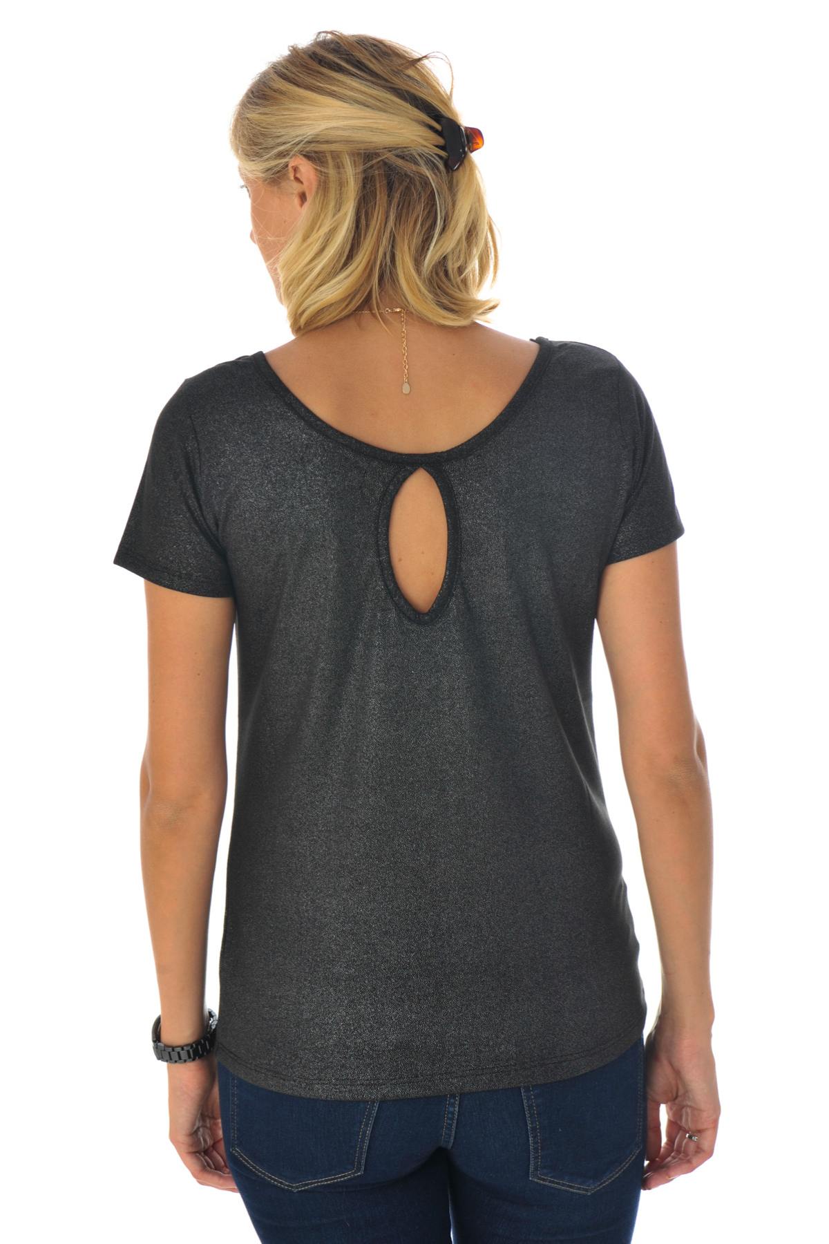 Elegant dark silver gray t-shirt - Image n°3