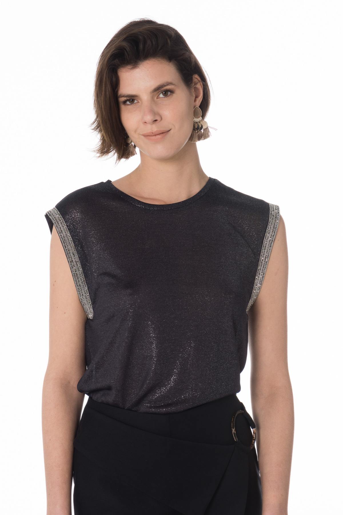 Shiny anthracite tank top - Image n°1