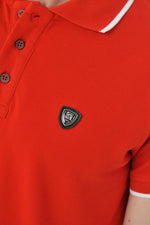 Red Redskins polo shirt with white edging - Image n°4