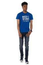 Blue T-shirt with reflective logo - Image n°2