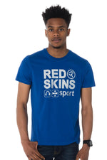 Blue T-shirt with reflective logo - Image n°1