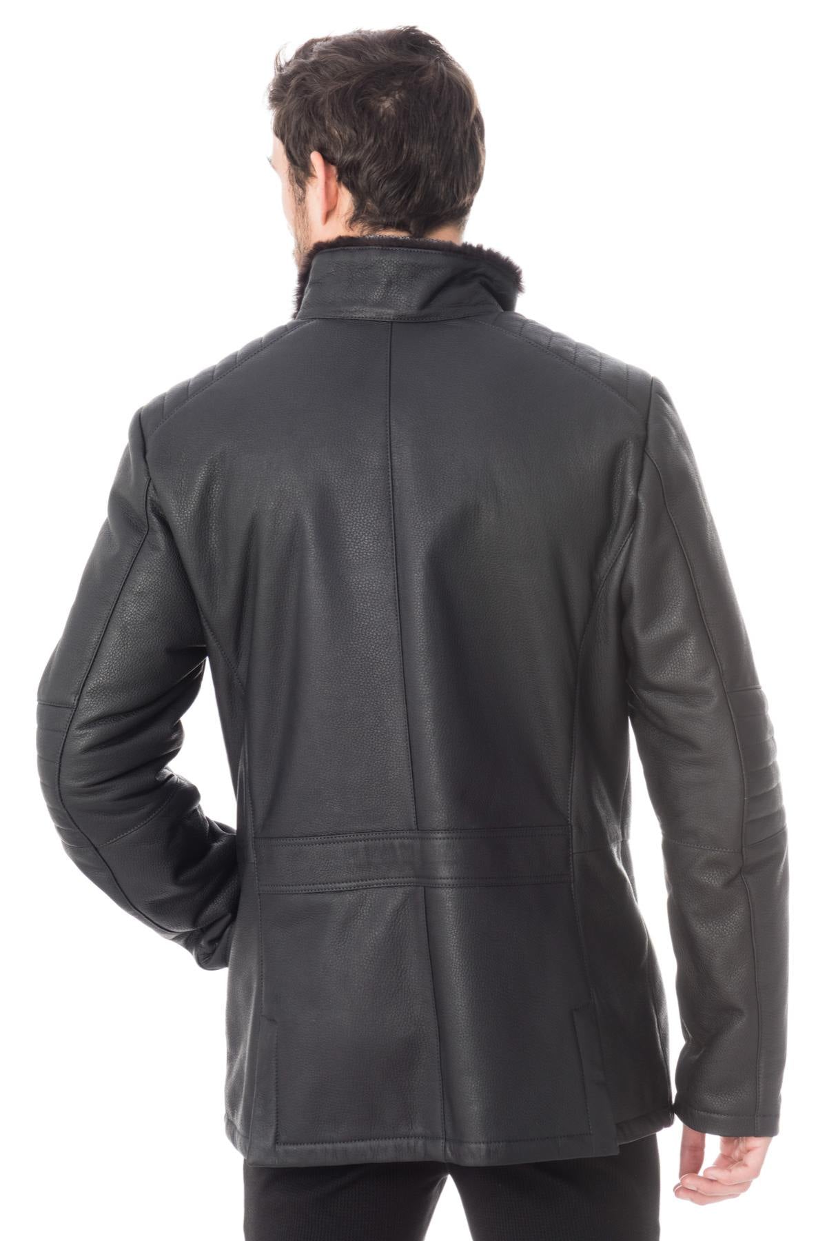 Men's coat in fur-lined lambskin - Image n°5